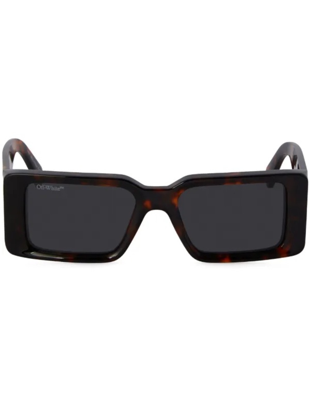 Off-White Tortoiseshell Rectangular Sunglasses - Dark Lens - Picture 2 of 9